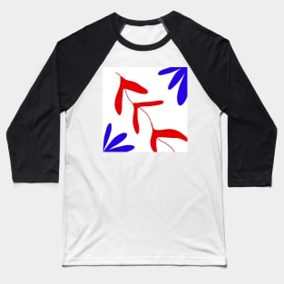 red blue flowers abstract background Baseball T-Shirt